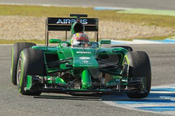 World © Octane Photographic Ltd. 2014 Formula 1 Winter Testing, Circuito de Velocidad, Jerez. Thursday 30th January 2014. Day 3. Caterham F1 Team CT05 – Robin Frijns. Digital Ref: 0887cb1d0933