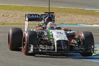 World © Octane Photographic Ltd. 2014 Formula 1 Winter Testing, Circuito de Velocidad, Jerez. Thursday 30th January 2014. Day 3. Sahara Force India VJM07 – Nico Hulkenburg. Digital Ref : 0887cb1d0968