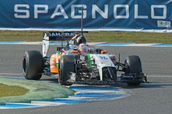 World © Octane Photographic Ltd. 2014 Formula 1 Winter Testing, Circuito de Velocidad, Jerez. Thursday 30th January 2014. Day 3. Sahara Force India VJM07 – Nico Hulkenburg. Digital Ref : 0887cb1d1018