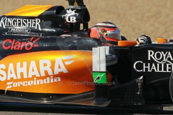 World © Octane Photographic Ltd. 2014 Formula 1 Winter Testing, Circuito de Velocidad, Jerez. Thursday 30th January 2014. Day 3. Sahara Force India VJM07 – Nico Hulkenburg. Digital Ref : 0887cb1d1075
