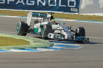 World © Octane Photographic Ltd. 2014 Formula 1 Winter Testing, Circuito de Velocidad, Jerez. Thursday 30th January 2014. Day 3. Mercedes AMG Petronas F1 W05 – Lewis Hamilton. Digital Ref: 0887cb1d1150