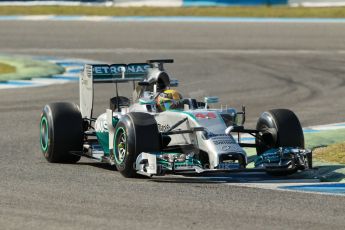 World © Octane Photographic Ltd. 2014 Formula 1 Winter Testing, Circuito de Velocidad, Jerez. Thursday 30th January 2014. Day 3. Mercedes AMG Petronas F1 W05 – Lewis Hamilton. Digital Ref: 0887cb1d1153