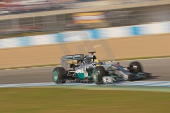 World © Octane Photographic Ltd. 2014 Formula 1 Winter Testing, Circuito de Velocidad, Jerez. Thursday 30th January 2014. Day 3. Mercedes AMG Petronas F1 W05 – Lewis Hamilton. Digital Ref: 0887cb1d1179