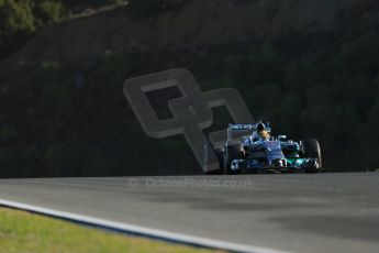 World © Octane Photographic Ltd. 2014 Formula 1 Winter Testing, Circuito de Velocidad, Jerez. Thursday 30th January 2014. Day 3. Mercedes AMG Petronas F1 W05 – Lewis Hamilton. Digital Ref: 0887lb1d1963