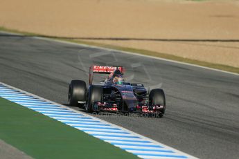 World © Octane Photographic Ltd. 2014 Formula 1 Winter Testing, Circuito de Velocidad, Jerez. Thursday 30th January 2014. Day 3. Scuderia Toro Rosso STR9 - Jean-Eric Vergne. Digital Ref: 0887lb1d2097