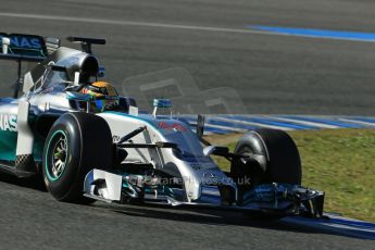 World © Octane Photographic Ltd. 2014 Formula 1 Winter Testing, Circuito de Velocidad, Jerez. Thursday 30th January 2014. Day 3. Mercedes AMG Petronas F1 W05 – Lewis Hamilton. Digital Ref: 0887lb1d2262