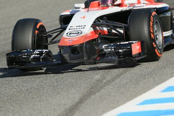 World © Octane Photographic Ltd. 2014 Formula 1 Winter Testing, Circuito de Velocidad, Jerez. Thursday 30th January 2014. Day 3. Marussia F1 Team MR03 - Max Chilton. Digital Ref: 0887lb1d2503