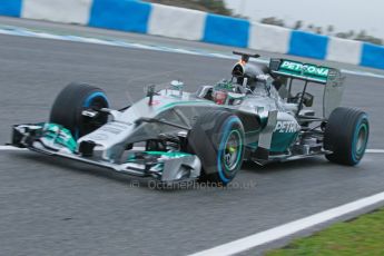 World © Octane Photographic Ltd. 2014 Formula 1 Winter Testing, Circuito de Velocidad, Jerez. Friday 31st January 2014. Day 4. Mercedes AMG Petronas F1 W05 - Nico Rosberg. Digital Ref: 0888cb1d1259
