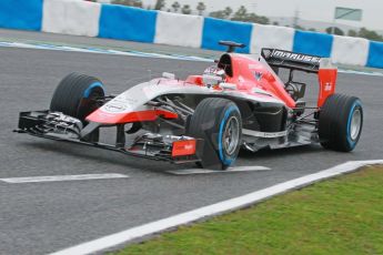 World © Octane Photographic Ltd. 2014 Formula 1 Winter Testing, Circuito de Velocidad, Jerez. Friday 31st January 2014. Day 4. Marussia F1 Team MR03 - Jules Bianchi. Digital Ref: 0888cb1d1317