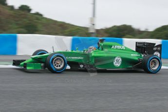 World © Octane Photographic Ltd. 2014 Formula 1 Winter Testing, Circuito de Velocidad, Jerez. Friday 31st January 2014. Day 4. Caterham F1 Team CT05 – Kamui Kobayashi. Digital Ref: 0888cb1d1398