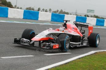 World © Octane Photographic Ltd. 2014 Formula 1 Winter Testing, Circuito de Velocidad, Jerez. Friday 31st January 2014. Day 4. Marussia F1 Team MR03 - Jules Bianchi. Digital Ref: 0888cb1d1462