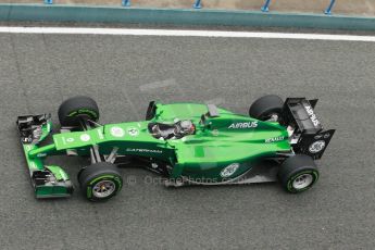 World © Octane Photographic Ltd. 2014 Formula 1 Winter Testing, Circuito de Velocidad, Jerez. Friday 31st January 2014. Day 4. Caterham F1 Team CT05 – Kamui Kobayashi. Digital Ref: 0888cb1d1576