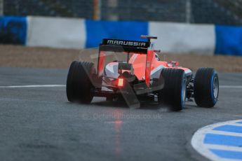 World © Octane Photographic Ltd. 2014 Formula 1 Winter Testing, Circuito de Velocidad, Jerez. Friday 31st January 2014. Day 4. Marussia F1 Team MR03 - Jules Bianchi. Rear end details. Digital Ref: 0888lb1d2853