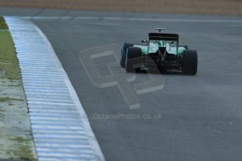 World © Octane Photographic Ltd. 2014 Formula 1 Winter Testing, Circuito de Velocidad, Jerez. Friday 31st January 2014. Day 4. Caterham F1 Team CT05 – Kamui Kobayashi. Rear details. Digital Ref: 0888lb1d3063