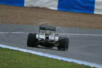 World © Octane Photographic Ltd. 2014 Formula 1 Winter Testing, Circuito de Velocidad, Jerez. Friday 31st January 2014. Day 4. Mercedes AMG Petronas F1 W05 - Nico Rosberg. Rear end detail. Digital Ref: 0888lb1d3151