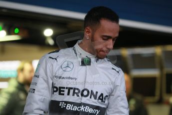 World © Octane Photographic Ltd. 2014 Formula 1 Winter Testing, Circuito de Velocidad, Jerez. Tuesday 27th January 2014. Mercedes AMG Petronas F1 W05 launch – Lewis Hamilton. Digital Ref: 0884cb1d9123