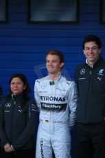 World © Octane Photographic Ltd. 2014 Formula 1 Winter Testing, Circuito de Velocidad, Jerez. Tuesday 27th January 2014. Mercedes AMG Petronas F1 W05 launch – Toto Wolf and Nico Rosberg. Digital Ref: 0884lb1d9725