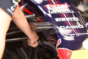 World © Octane Photographic Ltd. Thursday 22nd May 2014. Monaco - Monte Carlo - Formula 1 Practice 1. Infiniti Red Bull Racing RB10 - new nose camera mountings. Digital Ref: 0958CB7D1986