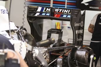 World © Octane Photographic Ltd. Thursday 22nd May 2014. Monaco - Monte Carlo - Formula 1 Practice 1. Williams Martini Racing FW36 – Rear wing. Digital Ref: 0958CB7D2035