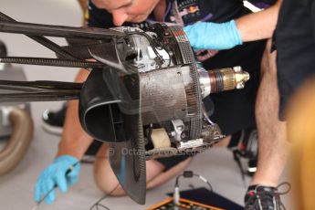 World © Octane Photographic Ltd. Thursday 22nd May 2014. Monaco - Monte Carlo - Formula 1 Practice 1. Infiniti Red Bull Racing RB10 - Front brake with sheathing removed. Digital Ref: 0958CB7D2062