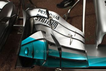 World © Octane Photographic Ltd. Thursday 22nd May 2014. Monaco - Monte Carlo - Formula 1 Practice 1. Mercedes AMG Petronas F1 W05 Hybrid - Front wing. Digital Ref: 0958CB7D5025
