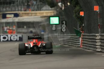 World © Octane Photographic Ltd. Thursday 22nd May 2014. Monaco - Monte Carlo - Formula 1 Practice 1. Marussia F1 Team MR03 - Jules Bianchi - Green Flag. Digital Ref: 0958LB1D3408