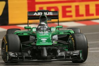 World © Octane Photographic Ltd. Thursday 22nd May 2014. Monaco - Monte Carlo - Formula 1 Practice 1. Caterham F1 Team CT05 – Kamui Kobayashi. Digital Ref: 0958LB1D3628