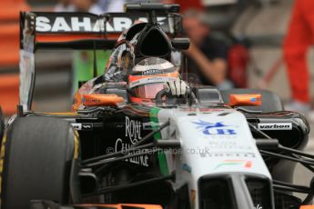 World © Octane Photographic Ltd. Thursday 22nd May 2014. Monaco - Monte Carlo - Formula 1 Practice 1. Sahara Force India VJM07 – Nico Hulkenburg. Digital Ref : 0958LB1D3655