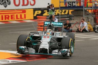 World © Octane Photographic Ltd. Thursday 22nd May 2014. Monaco - Monte Carlo - Formula 1 Practice 1. Mercedes AMG Petronas F1 W05 Hybrid – Lewis Hamilton. Digital Ref: 0958LB1D3830