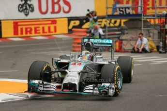 World © Octane Photographic Ltd. Thursday 22nd May 2014. Monaco - Monte Carlo - Formula 1 Practice 1. Mercedes AMG Petronas F1 W05 Hybrid – Lewis Hamilton. Digital Ref: 0958LB1D3863