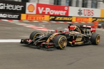 World © Octane Photographic Ltd. Thursday 22nd May 2014. Monaco - Monte Carlo - Formula 1 Practice 1. Lotus F1 Team E22 - Romain Grosjean. Digital Ref: 0958LB1D3919