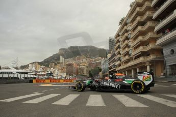 World © Octane Photographic Ltd. Thursday 22nd May 2014. Monaco - Monte Carlo - Formula 1 Practice 1. Sahara Force India VJM07 – Nico Hulkenburg. Digital Ref : 0958LB1D6256