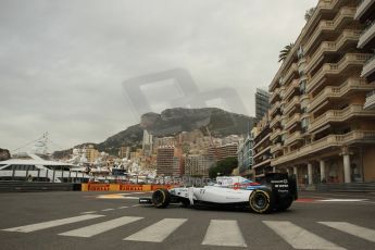 World © Octane Photographic Ltd. Thursday 22nd May 2014. Monaco - Monte Carlo - Formula 1 Practice 1. Williams Martini Racing FW36 – Valtteri Bottas Digital Ref: 0958LB1D6265