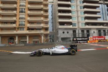 World © Octane Photographic Ltd. Thursday 22nd May 2014. Monaco - Monte Carlo - Formula 1 Practice 1. Williams Martini Racing FW36 – Valtteri Bottas Digital Ref: 0958LB1D6308