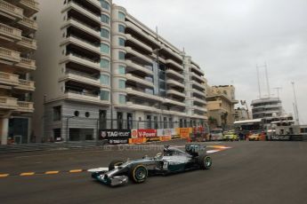 World © Octane Photographic Ltd. Thursday 22nd May 2014. Monaco - Monte Carlo - Formula 1 Practice 1. Mercedes AMG Petronas F1 W05 Hybrid – Lewis Hamilton. Digital Ref: 0958LB1D6363