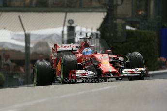 World © Octane Photographic Ltd. Thursday 22nd May 2014. Monaco - Monte Carlo - Formula 1 Practice 2. Scuderia Ferrari F14T - Fernando Alonso. Digital Ref: 0960LB1D4607