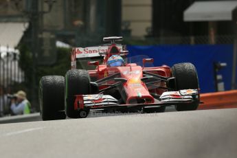 World © Octane Photographic Ltd. Thursday 22nd May 2014. Monaco - Monte Carlo - Formula 1 Practice 2. Scuderia Ferrari F14T - Fernando Alonso. Digital Ref: 0960LB1D4675