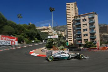 World © Octane Photographic Ltd. Saturday 24th May 2014. Monaco - Monte Carlo - Formula 1 Practice 3. Mercedes AMG Petronas F1 W05 Hybrid - Nico Rosberg. Digital Ref: 0965LB1D6987