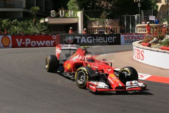 World © Octane Photographic Ltd. Saturday 24th May 2014. Monaco - Monte Carlo - Formula 1 Practice 3. Scuderia Ferrari F14T – Kimi Raikkonen. Digital Ref: 0965LB1D7227