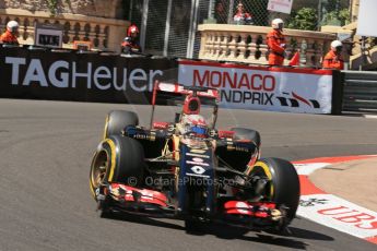 World © Octane Photographic Ltd. Saturday 24th May 2014. Monaco - Monte Carlo - Formula 1 Practice 3. Lotus F1 Team E22 - Romain Grosjean. Digital Ref: 0965LB1D7337
