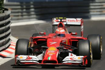 World © Octane Photographic Ltd. Saturday 24th May 2014. Monaco - Monte Carlo - Formula 1 Practice 3. Scuderia Ferrari F14T – Kimi Raikkonen. Digital Ref: 0965LB1D7511