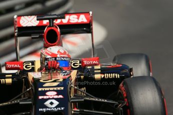 World © Octane Photographic Ltd. Saturday 24th May 2014. Monaco - Monte Carlo - Formula 1 Practice 3. Lotus F1 Team E22 - Romain Grosjean. Digital Ref: 0965LB1D7546