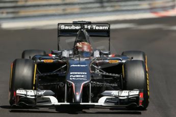 World © Octane Photographic Ltd. Saturday 24th May 2014. Monaco - Monte Carlo - Formula 1 Practice 3. Sauber C33 – Adrian Sutil. Digital Ref: 0965LB1D7598