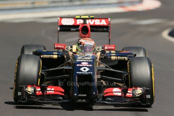 World © Octane Photographic Ltd. Saturday 24th May 2014. Monaco - Monte Carlo - Formula 1 Practice 3. Lotus F1 Team E22 – Pastor Maldonado. Digital Ref: 0965LB1D7608