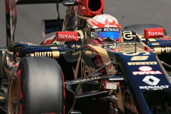 World © Octane Photographic Ltd. Saturday 24th May 2014. Monaco - Monte Carlo - Formula 1 Practice 3. Lotus F1 Team E22 - Romain Grosjean. Digital Ref: 0965LB1D7674