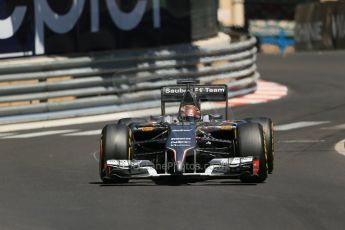 World © Octane Photographic Ltd. Saturday 24th May 2014. Monaco - Monte Carlo - Formula 1 Practice 3. Sauber C33 – Adrian Sutil. Digital Ref: 0965LB1D7697