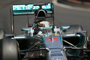 World © Octane Photographic Ltd. Saturday 24th May 2014. Monaco - Monte Carlo - Formula 1 Practice 3. Mercedes AMG Petronas F1 W05 Hybrid – Lewis Hamilton. Digital Ref: 0965LB1D7715