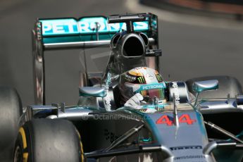 World © Octane Photographic Ltd. Saturday 24th May 2014. Monaco - Monte Carlo - Formula 1 Practice 3. Mercedes AMG Petronas F1 W05 Hybrid – Lewis Hamilton. Digital Ref: 0965LB1D7716