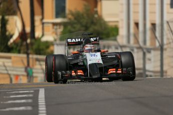 World © Octane Photographic Ltd. Saturday 24th May 2014. Monaco - Monte Carlo - Formula 1 Practice 3. Sahara Force India VJM07 – Nico Hulkenburg. Digital Ref : 0965LB1D7803