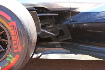 World © Octane Photographic Ltd. Saturday 24th May 2014. Monaco - Monte Carlo - Formula 1 Qualifying. McLaren Mercedes MP4/29 rear bodywork, floor and suspension detail. Digital Ref: 0967CB7D3306